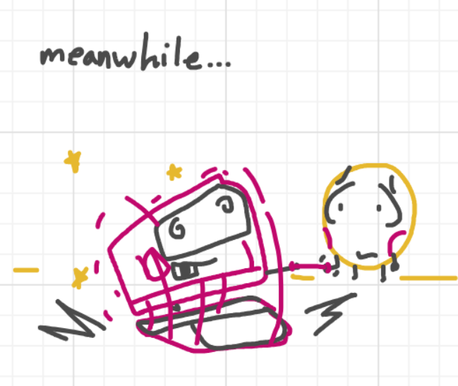 A panel from Running Duos, episode four of the Board Boards object show by Furretwalk/WalkingFurret.